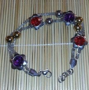 😍Stainless Steel Multi-colored Flower Bracelet